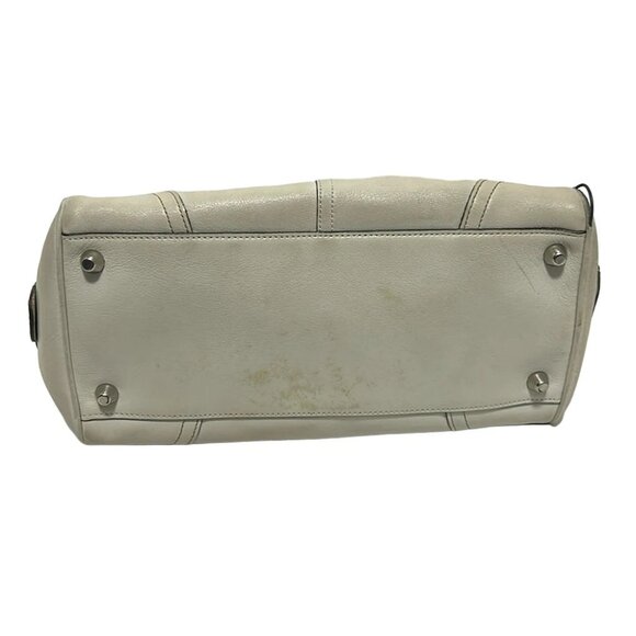 COACH Hampton Leather Satchel 8A69 Beige Leather - Handbag - Picture 4 of 9